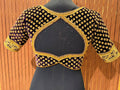 Luxurious Deep Purple Velvet Designer Blouse with All-Over Gold Zardozi Bootis and Cutout Back